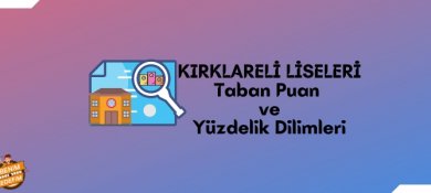 Kırklareli Lise Taban Puanları, Kırklareli Lise Yüzdelik Dilimleri