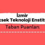 İzmir Yüksek Teknoloji Enstitüsü Taban Puanları ve Sıralamaları