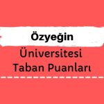 Özyeğin Üniversitesi Taban Puanları ve Sıralamaları