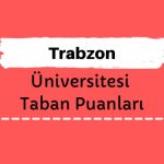 Trabzon Üniversitesi Taban Puanları ve Sıralamaları, TRÜ Taban Puanları ve Başarı Sıralaması